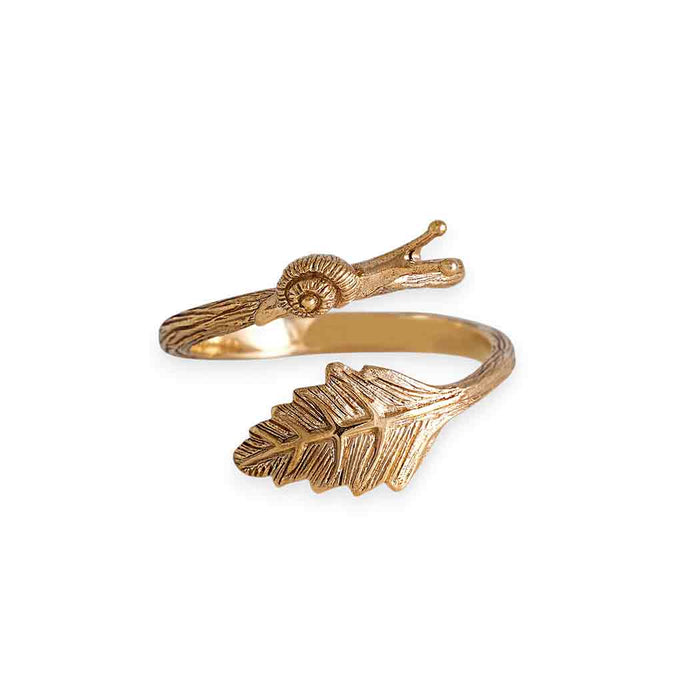 Nina Designs - Adjustable Snail and Leaf Ring