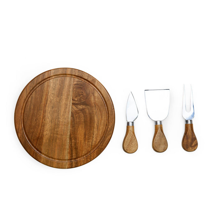 Picnic Time Family of Brands - Acacia Brie Cheese Cutting Board & Tools