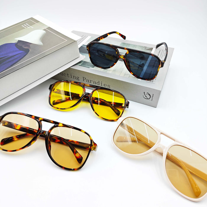 ACCITY - Vintage Double Bridge Aviator Sunglasses_CWASG0113