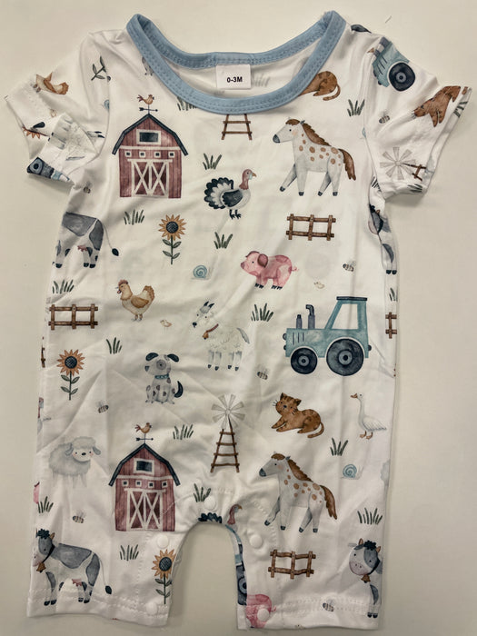 Posh Peanut On the Farm Short Romper