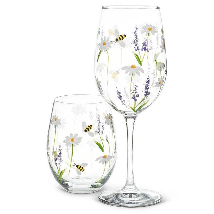 Abbott - Lavender & Bees Stemless Glass-4.5"H(18oz)