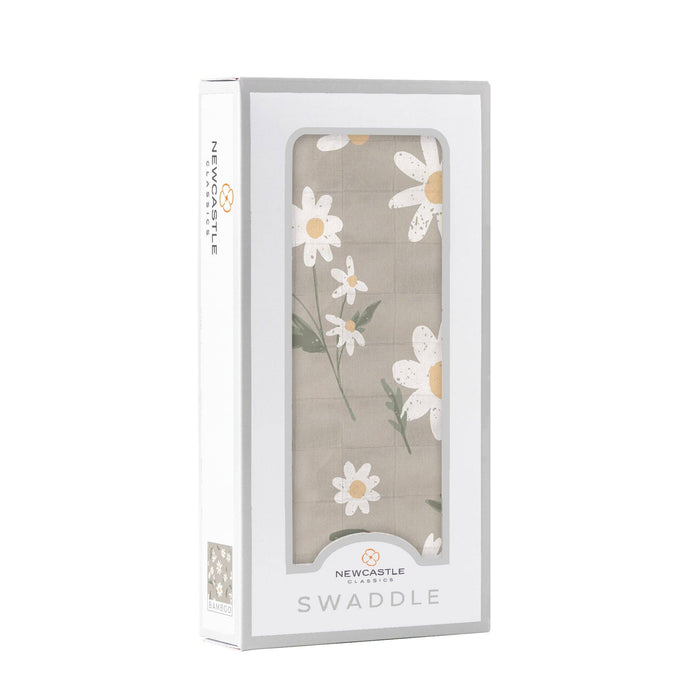 Newcastle Classics - White Daisy Bamboo Swaddle