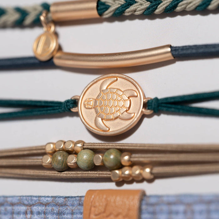 K'lani hair tie bracelets - "Journey" Green Sea Turtle Hair Tie Bracelets