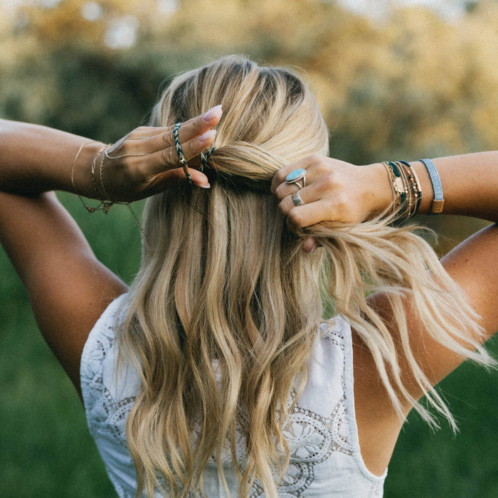 K'lani hair tie bracelets - "Journey" Green Sea Turtle Hair Tie Bracelets