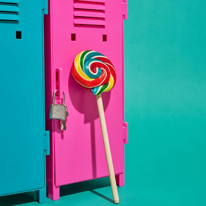 Hammond's Candies - Handmade Lollipop w/ Bow - Rainbow Blast Fruit Punch - 2 oz