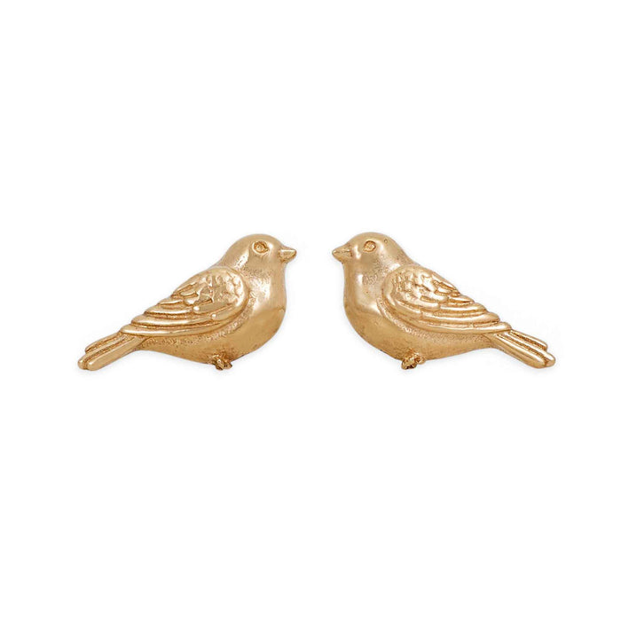 Nina Designs - Sterling Silver or Bronze Chickadee Stud Earrings 6x11mm