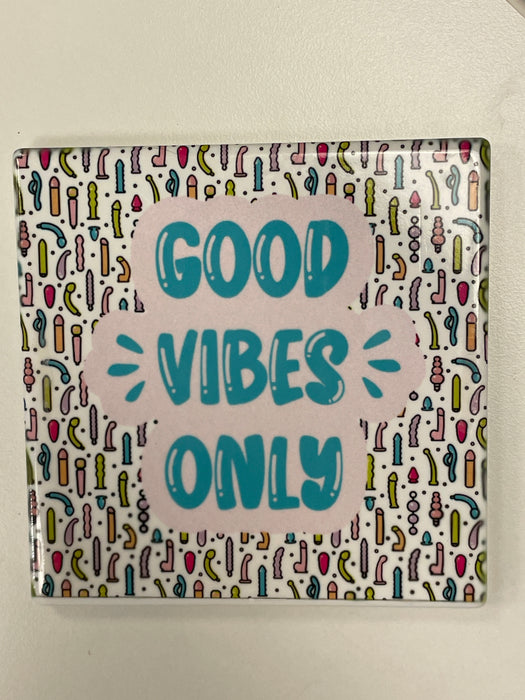 HandCrofted Good Vibes Ceramic Coaster