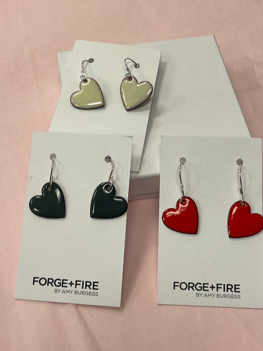 Forge + Fire HEARTS small enamel earrings