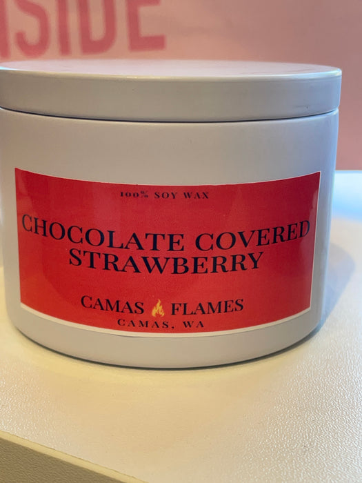 Camas Flames White Jar Candle