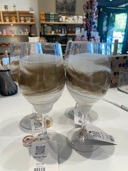 Rushing River Design Stemmed Wine Glass