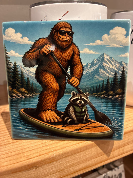 Camas Creations - Coaster - Bigfoot with Racoon
