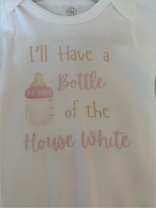 Camas Creations I'll Have a Bottle Of The House White Romper