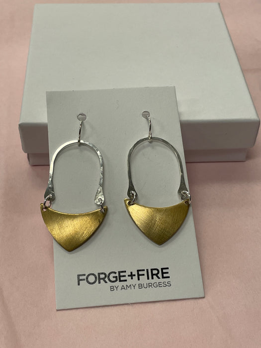 Forge + Fire HELEN hammered brass earrings