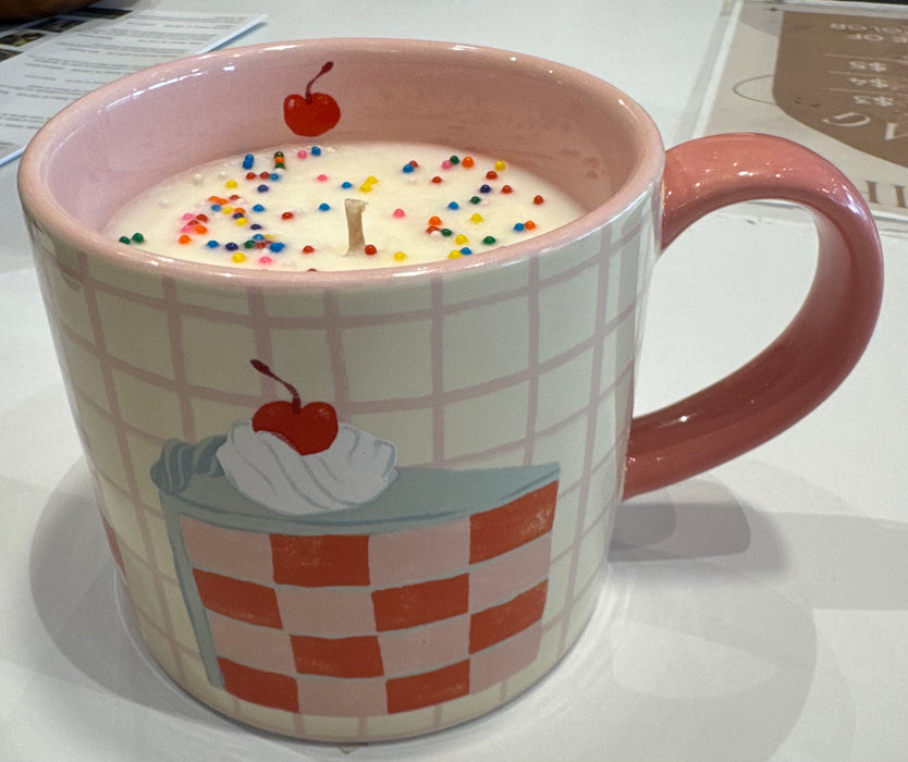 Camas Flames 100% soy candle in Danica Jubilee - Take The Cake Mug in a Box