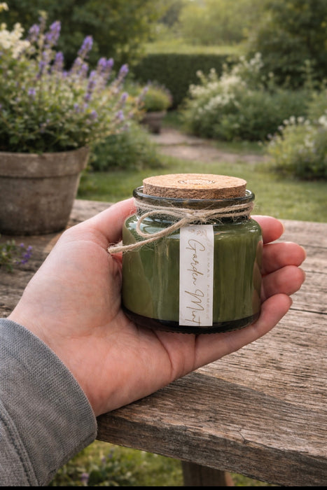 Camas Flames Jar Candle with Cork GREEN