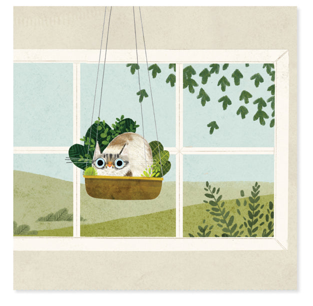Up with Paper Pop-Up Card Cats in Plants