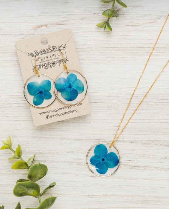 Indigo & Lily blue hydrangea earrings