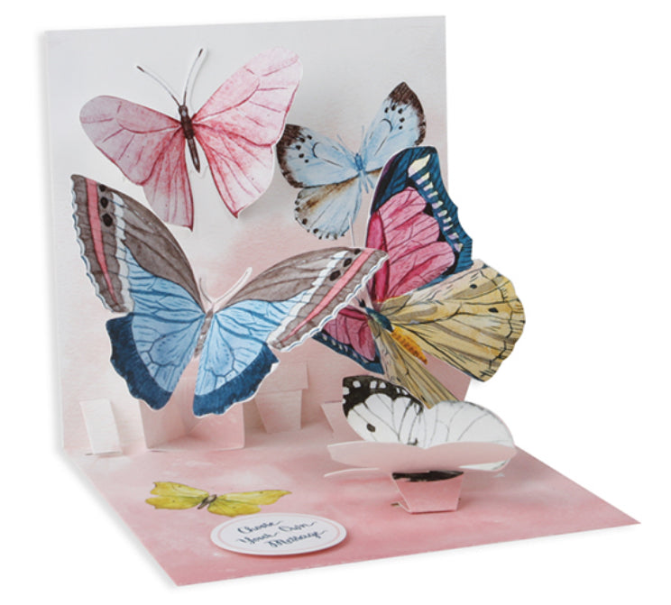 Up with Paper Pop-Up Card Watercolor Butterflies