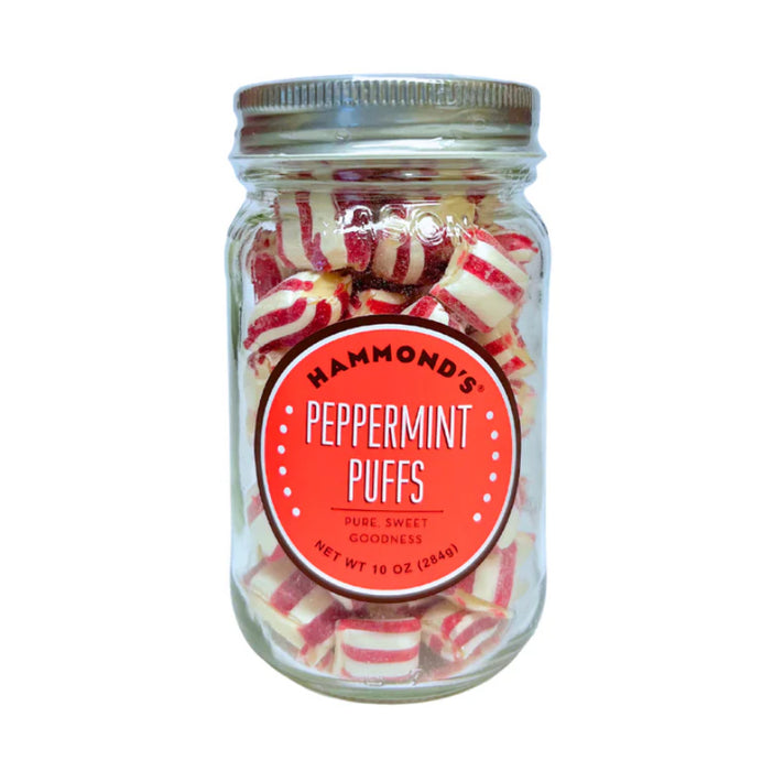 Hammond's Candies Peppermint Puffs Jar