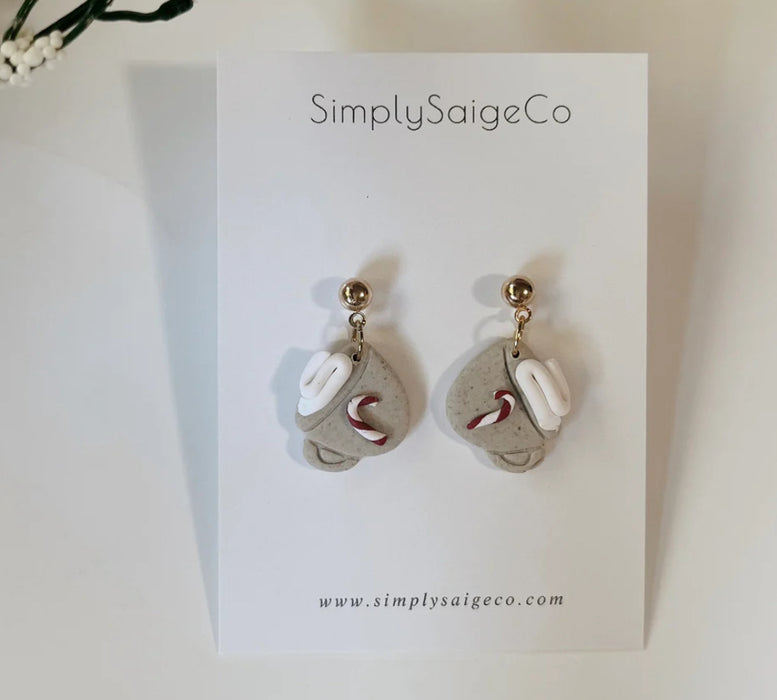 Simply Saige peppermint coffee cup dangles