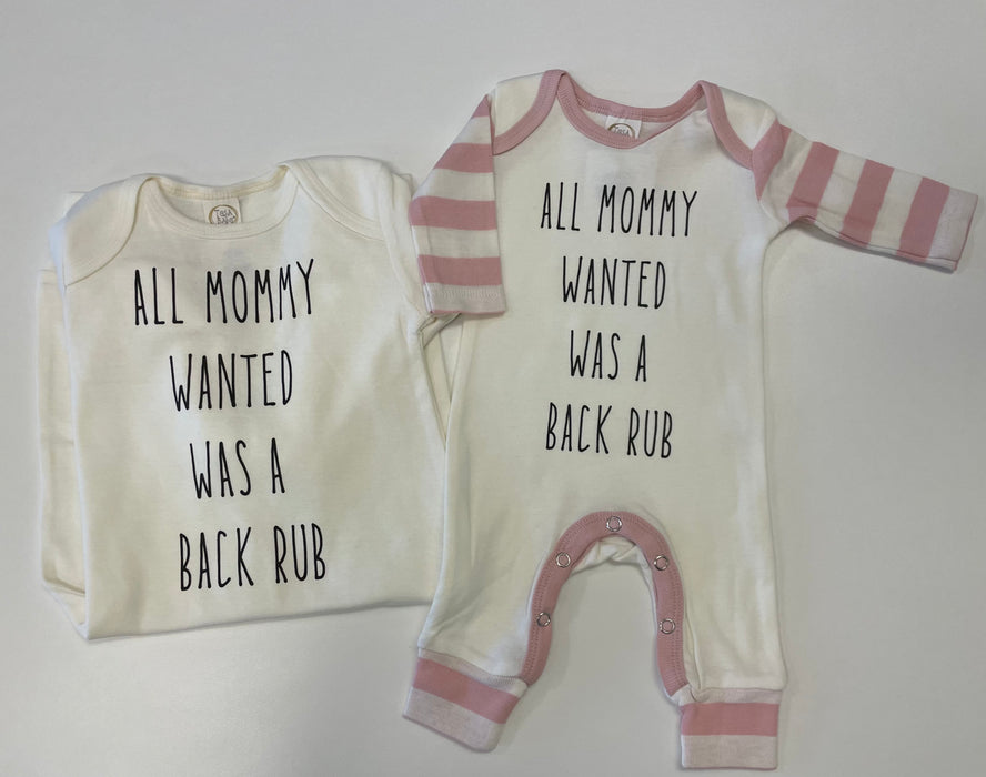 Camas Creations All Mommy Wanted Was a Backrub Romper