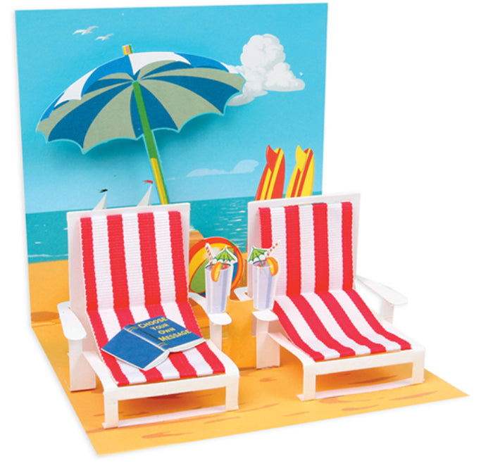 Up with Paper Pop-Up Card Beach Chairs