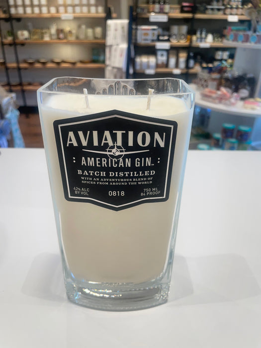 Camas Flames Booze Bottle Candle Aviation American Gin