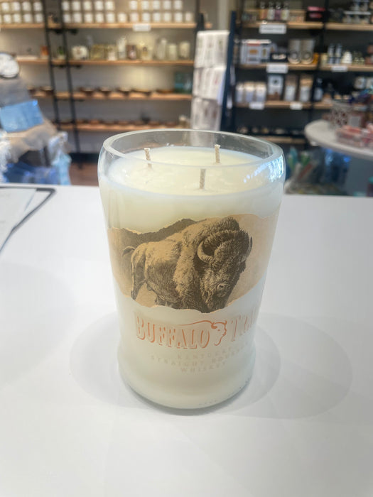 Camas Flames Booze Bottle Candle Buffalo Trace