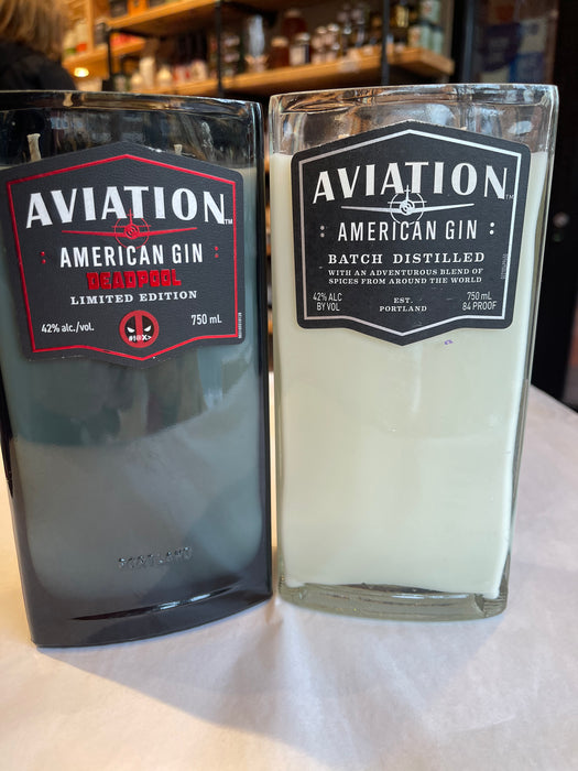Camas Flames Booze Bottle Candle Aviation American Gin