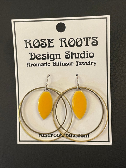 Rose Roots Design Double Hoop+Drop