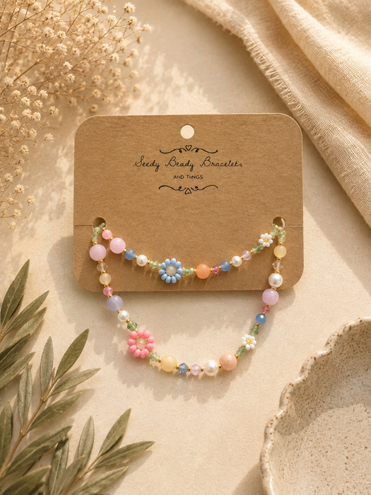 Seedy Beady Bracelets- Paisley Necklace