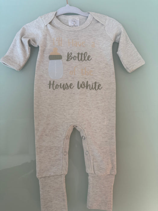 Camas Creations I'll Have a Bottle Of The House White Romper