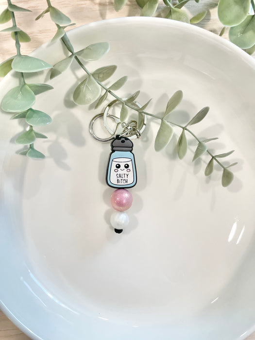 HandCrofted Salty Bitch Beaded Keychain