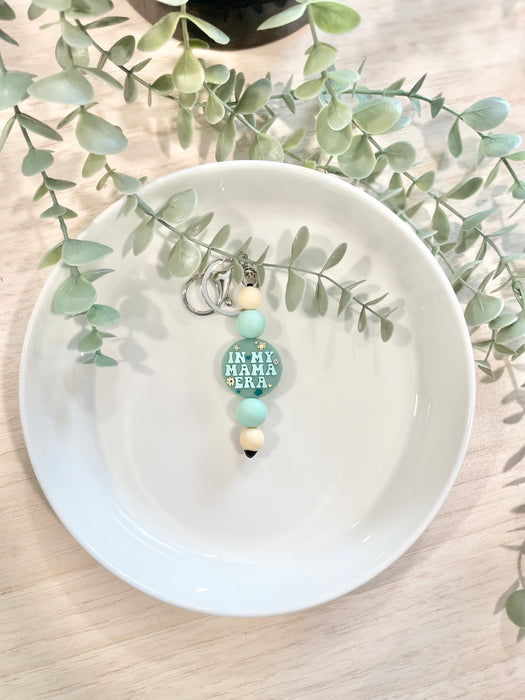 HandCrofted Mint Mama Era Beaded Keychain