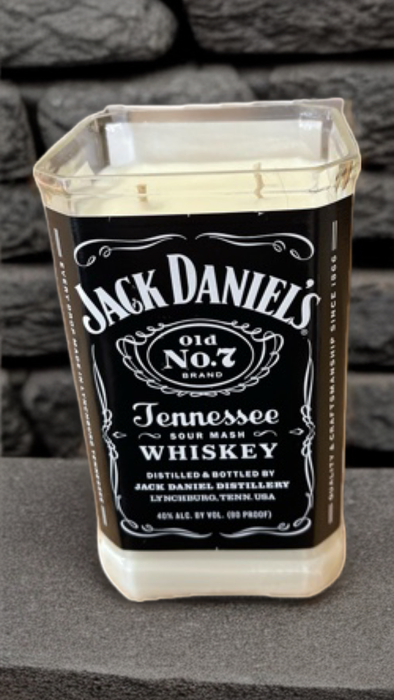 Camas Flames Jack Daniel's Tennessee Whiskey Booze Bottle Candle