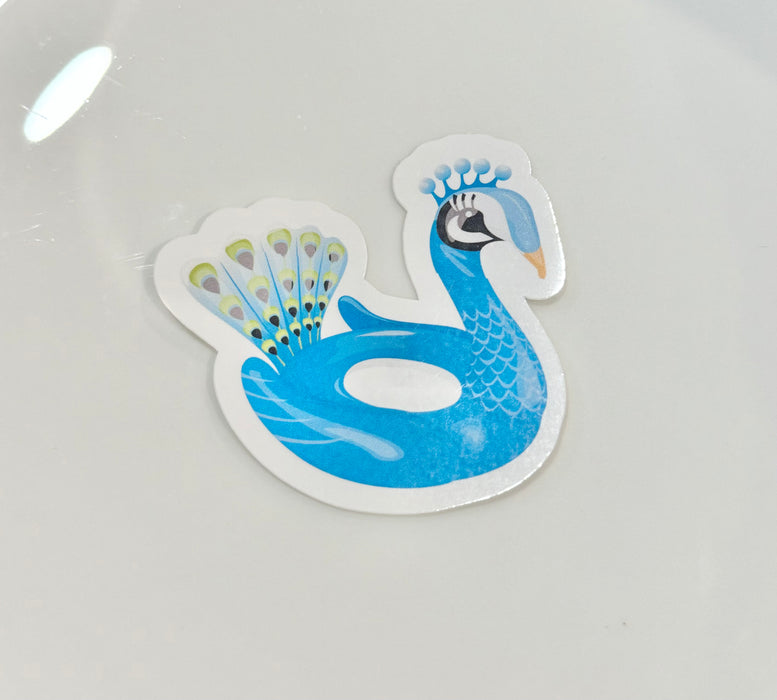 HandCrofted Peacock Floaty Sticker