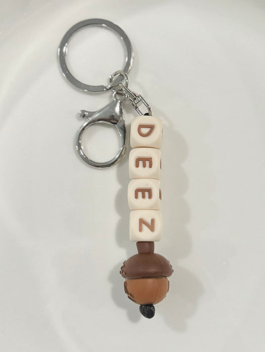 HandCrofted Deez Nuts Beaded Keychain