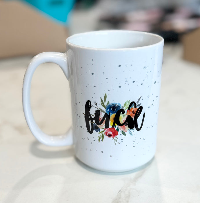 HandCrofted Fuck Floral Ceramic Mug