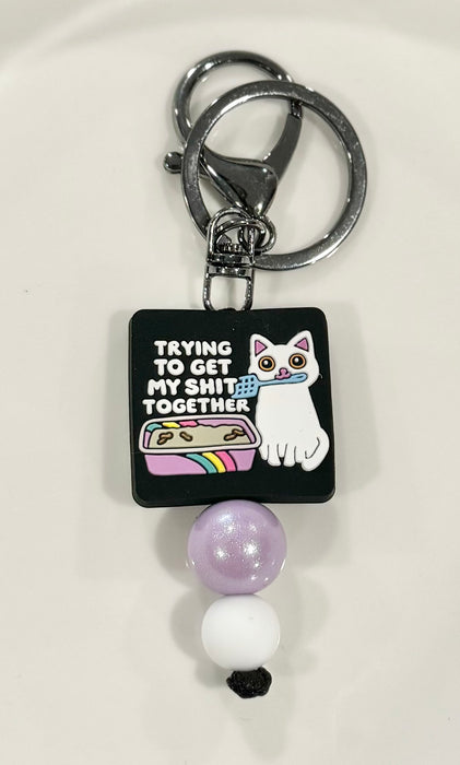 HandCrofted Trying To Get My Shit Together Beaded Keychain