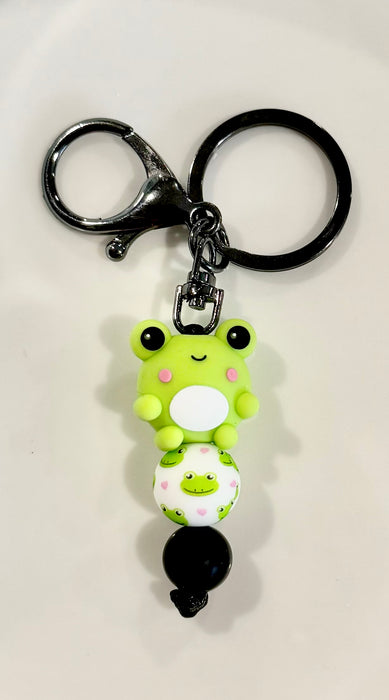 HandCrofted Cute Frog Beaded Keychain