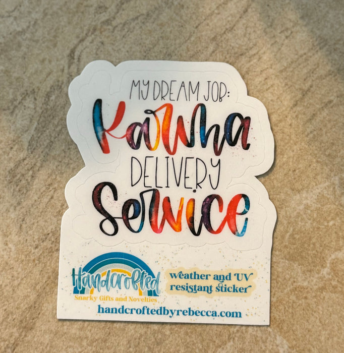 HandCrofted Karma Delivery Service Sticker