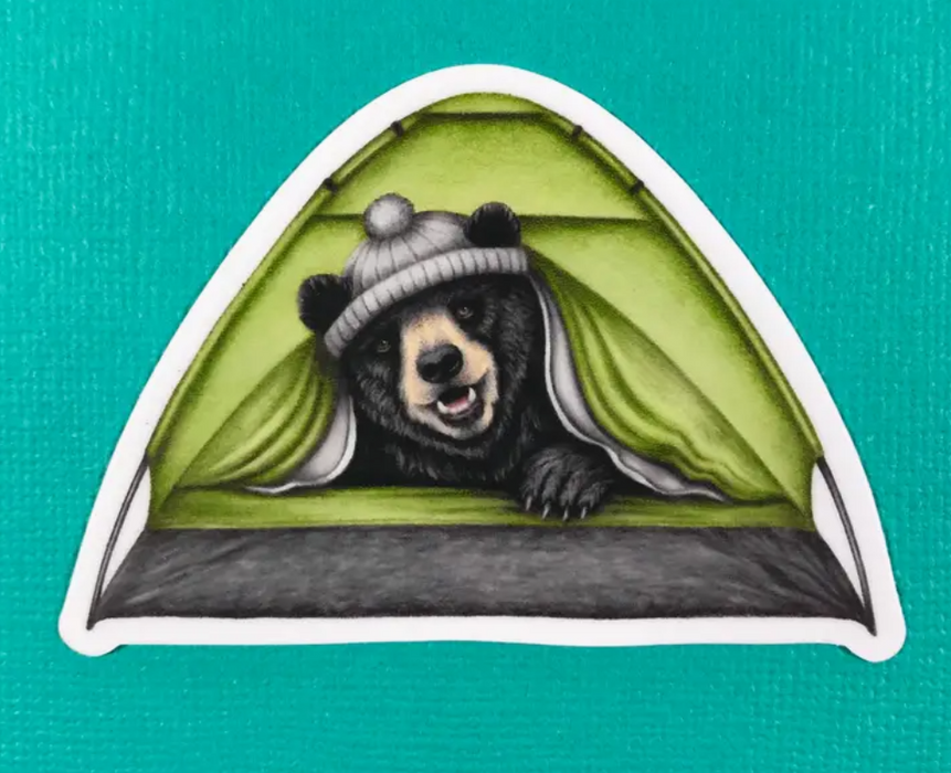 Abundance Illustration Bear Tent Sticker