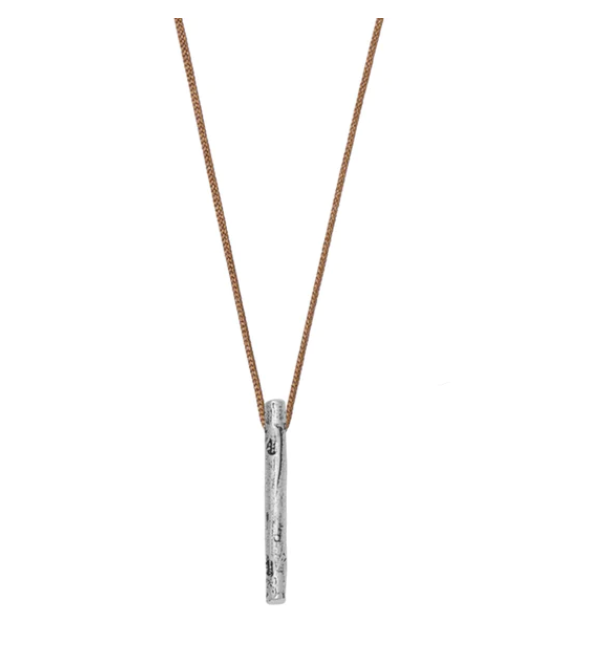 Bronwen Necklace Tiny Charm Silver Matchstick