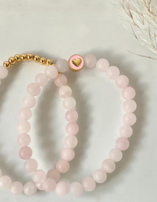 Viva Vibrations Dainty Rose Quartz, Heart Charm