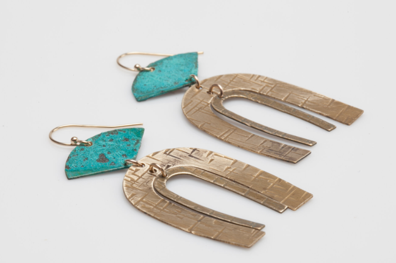 Forge + Fire Verdigris  Patina Earrings - Arches