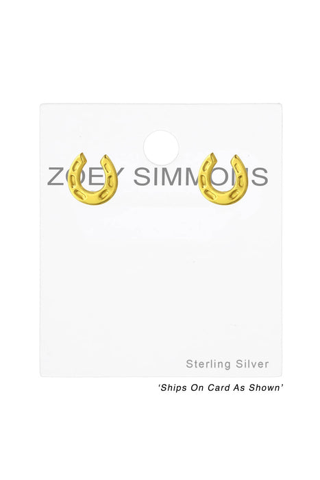 Zoey Simmons - Sterling Silver Horseshoe Stud Earrings - VM