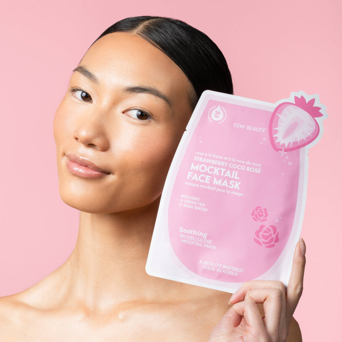 ESW Beauty - Strawberry Coco Rosé Soothing Biocellulose Mocktail Mask
