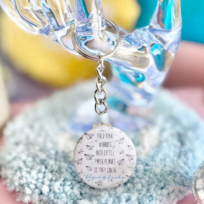 HandCrofted - Flying Fucks 1.5" Keychain