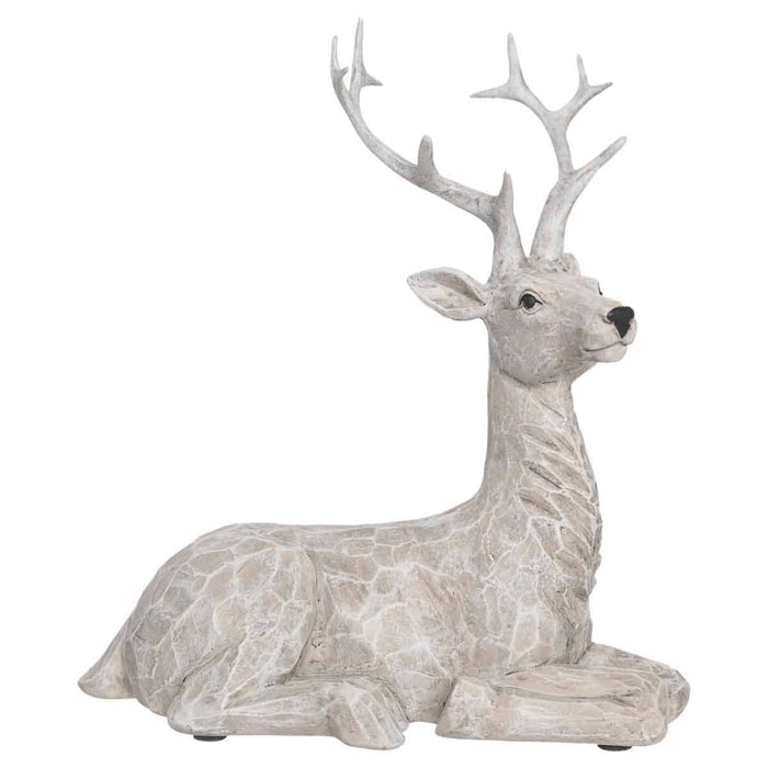 Boston International - 8.25" Pinecone Sitting Resin Deer Christmas Decor