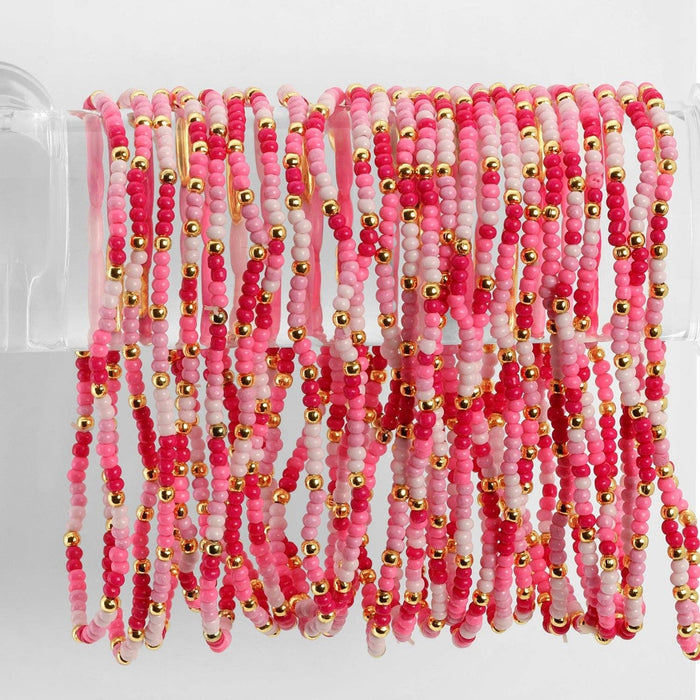 Splendid Iris - Set/24 Asst 2mm Stretch Seed Bead Bracelets